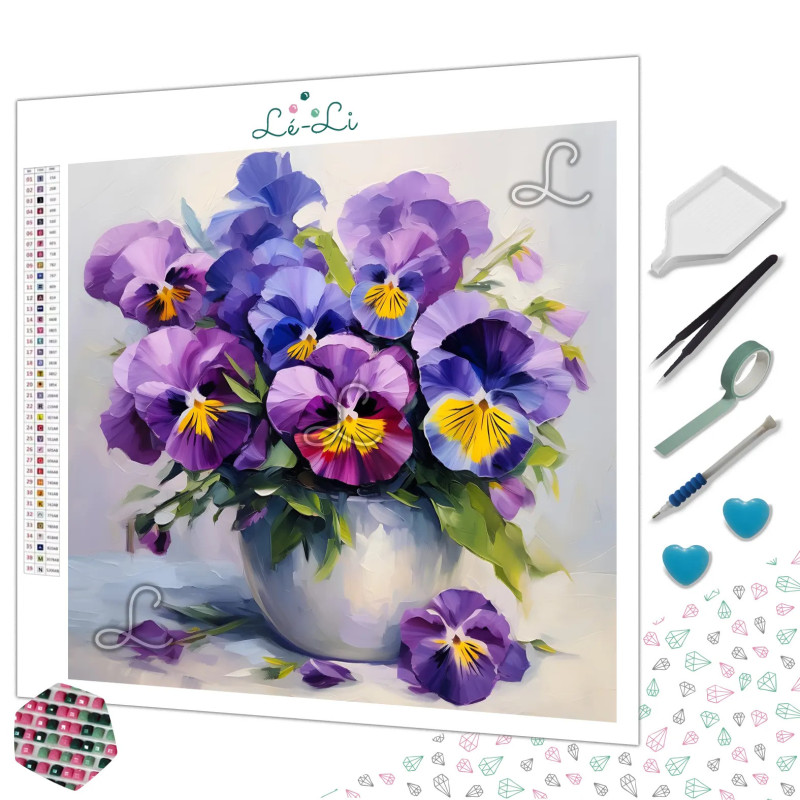 Diamond Painting Pensées en Fleurs - Créez un Tableau Éclatant et Colo Diamond Painting Pensées en Fleurs - Créez un Tableau Éclatant et Colo