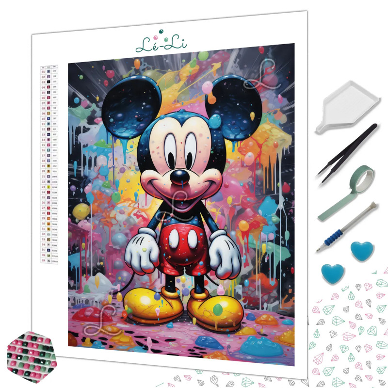 Broderie Diamant - Personnage Iconique en Explosion de Couleurs