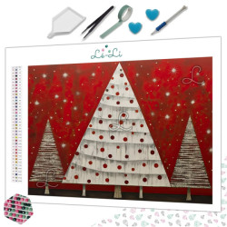 Diamond Painting Sapins de Noël Blancs Premium