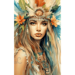 Diamond Painting Femme Amérindienne Aquarelle Premium