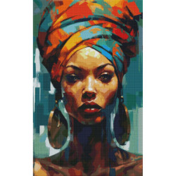 Diamond Painting Femme Africaine au Turban Premium | Lé-Li