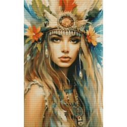 Diamond Painting Femme Amérindienne Aquarelle Premium | Lé-Li