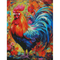 Diamond Painting Coq Multicolore Premium | Lé-Li