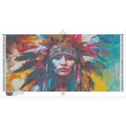 Diamond Painting Femme Amérindienne Colorée Premium | Lé-Li