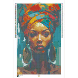 Diamond Painting Femme Africaine au Turban Premium | Lé-Li