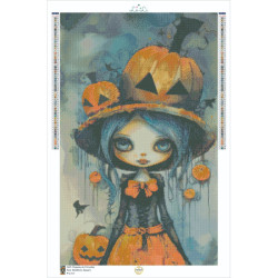 Diamond Painting Sorcière aux Citrouilles Premium | Lé-Li
