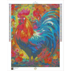 Diamond Painting Coq Multicolore Premium | Lé-Li