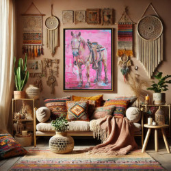 Pink Horse - Premium Broderie Diamant