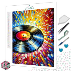 Diamond Painting Disque Vinyle Multicolore Premium