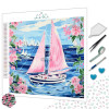 Diamond Painting Voilier Rose et Fleurs