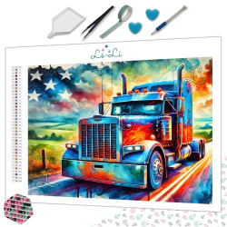 Diamond Painting Camion Américain Multicolore