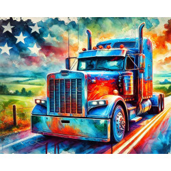 Diamond Painting Camion Américain Multicolore