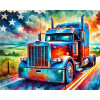 Diamond Painting Camion Américain Multicolore | Lé-Li