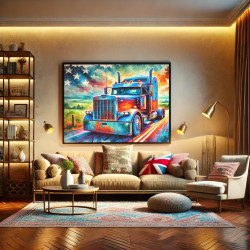 Diamond Painting Camion Américain Multicolore | Lé-Li