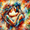 Diamond Painting Couple Amoureux Multicolore | Lé-Li