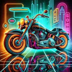 Diamond Painting Moto Custom aux Néons Premium