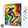 Diamond Painting Skateboardeur Multicolore en Pleine Figure