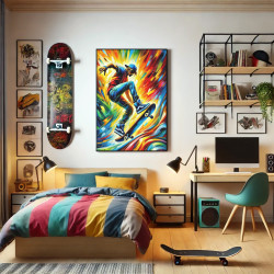 Diamond Painting Skateboardeur Multicolore | Lé-Li
