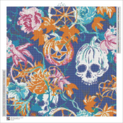 Diamond Painting Crânes et Citrouilles Halloween | Lé-Li
