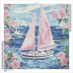 Diamond Painting Voilier Rose et Fleurs | Lé-Li