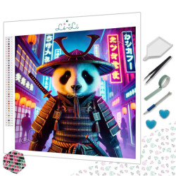 Diamond Painting Panda Samouraï Japonais Premium