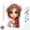 Diamond Painting Jeune Femme à la Couronne de Fleurs Premium