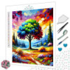 Diamond Painting Arbre Multicolore dans un Paysage Premium