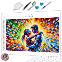 Diamond Painting Couple Amoureux aux Couleurs Éclatantes Premium