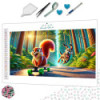 Diamond Painting Écureuil en Skateboard avec Chien Premium