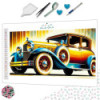 Voiture Vintage - Broderie Diamant avec Reflets et Diamants Spéciaux