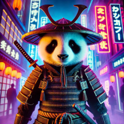 Diamond Painting Panda Samouraï Japonais Premium