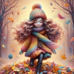 Diamond Painting Fillette en Forêt d’Automne Premium
