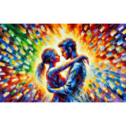 Diamond Painting Couple Amoureux aux Couleurs Éclatantes Premium