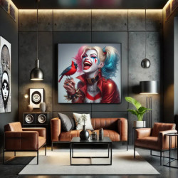 Diamond Painting Femme Clown Punk et Oiseau Rouge | Lé-Li