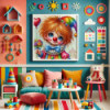 Diamond Painting Petit Clown au Bouquet de Fleurs | Lé-Li