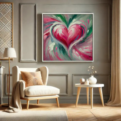Broderie Diamant - Cœur Abstrait et Vibrant
