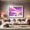 Diamond Painting Cygnes et Coucher de Soleil Violet | Lé-Li