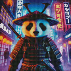 Diamond Painting Panda Samouraï Japonais | Lé-Li