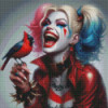 Diamond Painting Femme Clown Punk et Oiseau Rouge | Lé-Li