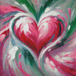 Broderie Diamant - Cœur Abstrait et Vibrant
