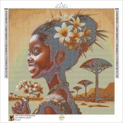 Diamond Painting Femme Africaine aux Fleurs | Lé-Li
