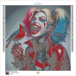 Diamond Painting Femme Clown Punk et Oiseau Rouge | Lé-Li