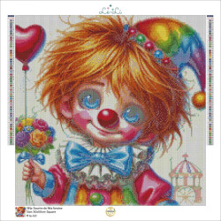 Broderie Diamant "Petit Clown Joyeux" - Couleurs et Diamants Spéciaux