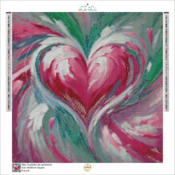 Broderie Diamant - Cœur Abstrait et Vibrant