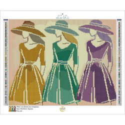 Diamond Painting Femmes Élégantes aux Chapeaux | Lé-Li