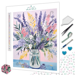 Diamond Painting Bouquet de Lavande et Fleurs Pastel