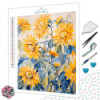 Diamond Painting Tournesols Jaunes et Feuillage Bleu