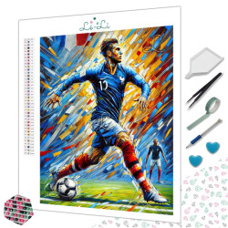 Diamond painting joueur de football style moderne dynamique – Lé-Li