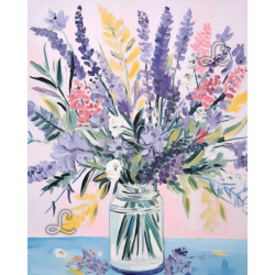 Diamond Painting Bouquet de Lavande et Fleurs Pastel