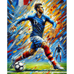 Diamond painting joueur de football style moderne dynamique – Lé-Li